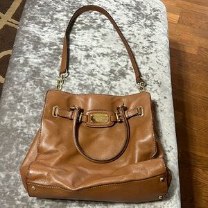 Michael Kors Brown purse with gold chain handle